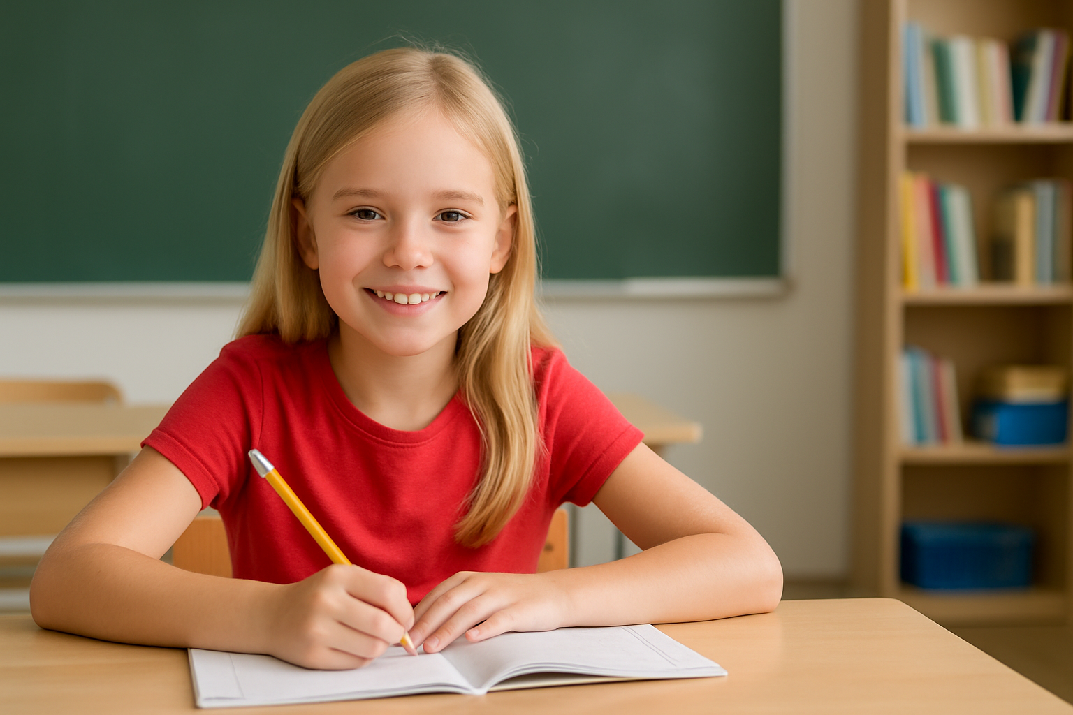 Student focused on learning